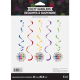Rainbow Foil Happy Birthday Dizzy Danglers, 5 Count