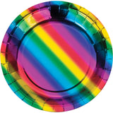 Rainbow Foil 7" Paper Plates
