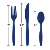 Navy Assorted Premium Plastic Cutlery, 24 Count