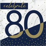 Navy and Gold Milestone 80th Luncheon Napkins