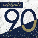 Navy and Gold Milestone 90th Luncheon Napkins