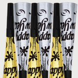 New Year's Gold and Silver Foil Horns By Creative Converting