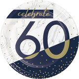 Navy and Gold Milestone 60th 7" Plates