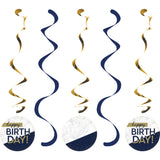 Navy and Gold Milestone Dizzy Danglers with Stickers