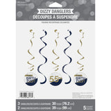 Navy and Gold Milestone Dizzy Danglers with Stickers