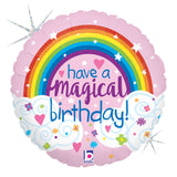 Magical Rainbow Birthday Holographic 18" Foil Balloon By Mayflower Distributing Company