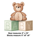 Teddy Bear Baby Blocks Centerpiece