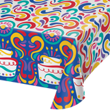 Birthday Swirls Plastic Tablecover By Creative Converting