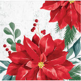 🎄 Festive Floral Beverage Napkins – 16 Count by Creative Converting (Poinsettia Christmas Collection)