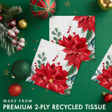🎄 Festive Floral Beverage Napkins – 16 Count by Creative Converting (Poinsettia Christmas Collection)