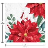 🎄 Festive Floral Beverage Napkins – 16 Count by Creative Converting (Poinsettia Christmas Collection)