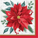 🎄 Festive Floral Luncheon Napkins – 16 Count by Creative Converting (Poinsettia Christmas Collection)