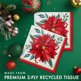 🎄 Festive Floral Luncheon Napkins – 16 Count by Creative Converting (Poinsettia Christmas Collection)
