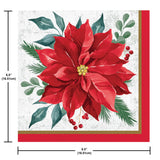 🎄 Festive Floral Luncheon Napkins – 16 Count by Creative Converting (Poinsettia Christmas Collection)