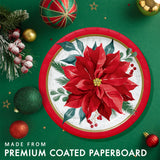 🎄 Festive Floral 7-Inch Dessert Plates – 8 Count by Creative Converting (Poinsettia Christmas Collection)