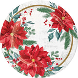 🎄 Festive Floral 9-Inch Dinner Plates – 8 Count by Creative Converting (Poinsettia Christmas Collection)