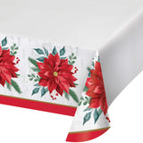 🎄 Festive Floral Christmas Table Cover by Creative Converting (Poinsettia Christmas Collection)