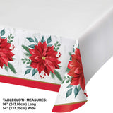 🎄 Festive Floral Christmas Table Cover by Creative Converting (Poinsettia Christmas Collection)