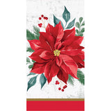 🎄 Festive Floral Guest Towels – 16 Count by Creative Converting (Poinsettia Christmas Collection)