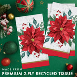 🎄 Festive Floral Guest Towels – 16 Count by Creative Converting (Poinsettia Christmas Collection)