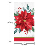 🎄 Festive Floral Guest Towels – 16 Count by Creative Converting (Poinsettia Christmas Collection)