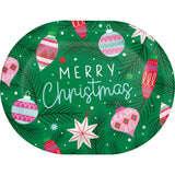Holiday Frills Plastic Oval Platter By Creative Converting