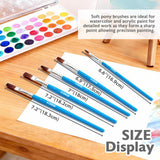🎨 BAZIC Natural Hair Flat Paint Brush Set – 5 Piece Assorted Sizes