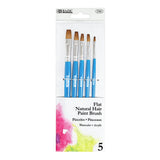 🎨 BAZIC Natural Hair Flat Paint Brush Set – 5 Piece Assorted Sizes