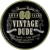 Vintage Dude "60" Luncheon 7" Paper Plates