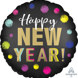 Satin Dotted New Year 18" Foil Balloon By Mayflower Distributing Company
