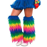 Amscan Furry Plush Adult Leg Warmers 1 Pair 16" Rainbow
