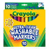 Classic Washable Broad Line Markers Set of 10 By Crayola
