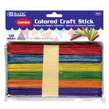 Jumbo Colored Craft Sticks, 50 Pieces By Bazic Products