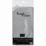 Shimmering Silver Tissue/Plastic Tablecover By Creative Converting