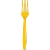 Premium Plastic School Bus Yellow Forks, 24 Pack By Creative Converting