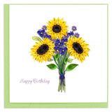 Birthday Sunflower Bouquet Greeting Card by Quilling Card
