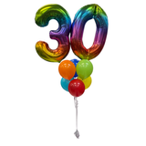 Birthday Milestone Bouquet with Two Jumbo Numbers, Six Latex Balloons and Hi-Float (In-Store Pick Up ONLY)