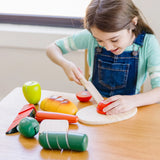 🍎 Wooden Cutting Food Play Set – Pretend Play Kitchen Toy