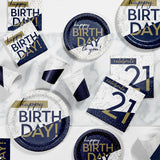 Navy and Gold Milestone 21ST Luncheon Napkins