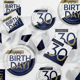 Navy and Gold Milestone 30th Luncheon Napkins