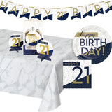 Navy and Gold Milestone 21ST Luncheon Napkins