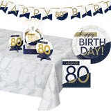 Navy and Gold Milestone 80th 7" Luncheon Plates