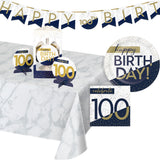 Navy and Gold Milestone 100th Luncheon Napkins