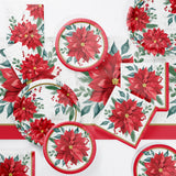 🎄 Festive Floral Christmas Table Cover by Creative Converting (Poinsettia Christmas Collection)