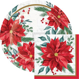 🎄 Festive Floral Luncheon Napkins – 16 Count by Creative Converting (Poinsettia Christmas Collection)