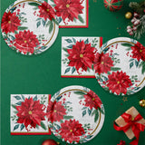 🎄 Festive Floral Christmas Table Cover by Creative Converting (Poinsettia Christmas Collection)