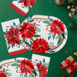 🎄 Festive Floral Christmas Table Cover by Creative Converting (Poinsettia Christmas Collection)