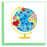 Floral Globe Greeting Card by Quilling Card