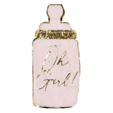 Baby Bottle Die-Cut Guest Towels – “Oh Girl!” Pink