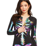 Iridescent Skeleton Bodysuit Costume by Tipsy Elves